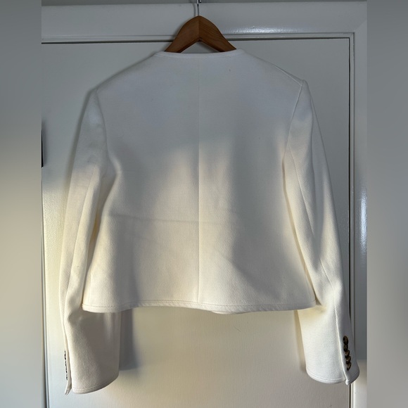 New! Veronica Beard Isola Blazer Jacket Off White Cream Ivory Cotton Size 14 - Picture 12 of 15